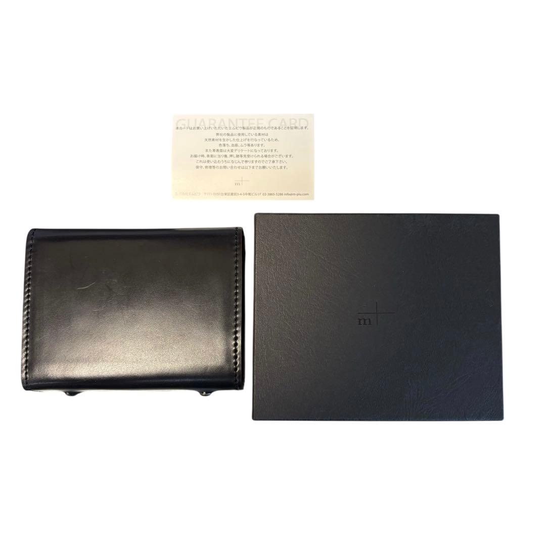 未使用級 エムピウ ミッレフォッリエ CORDOVAN27 三つ折り財布 黒色
