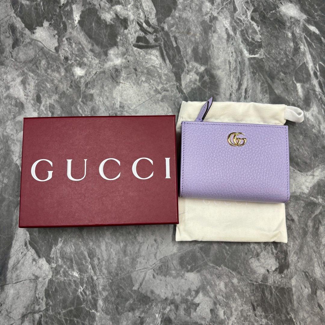 ナナ ✨GUCCI 折り財布 GGマーモン 772738 ライトパープル