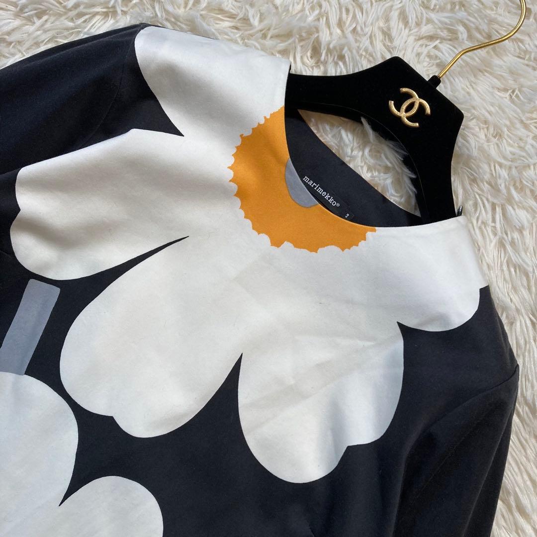 極美品 marimekko マリメッコ ウニッコ柄 ワンピース 40 ブラック