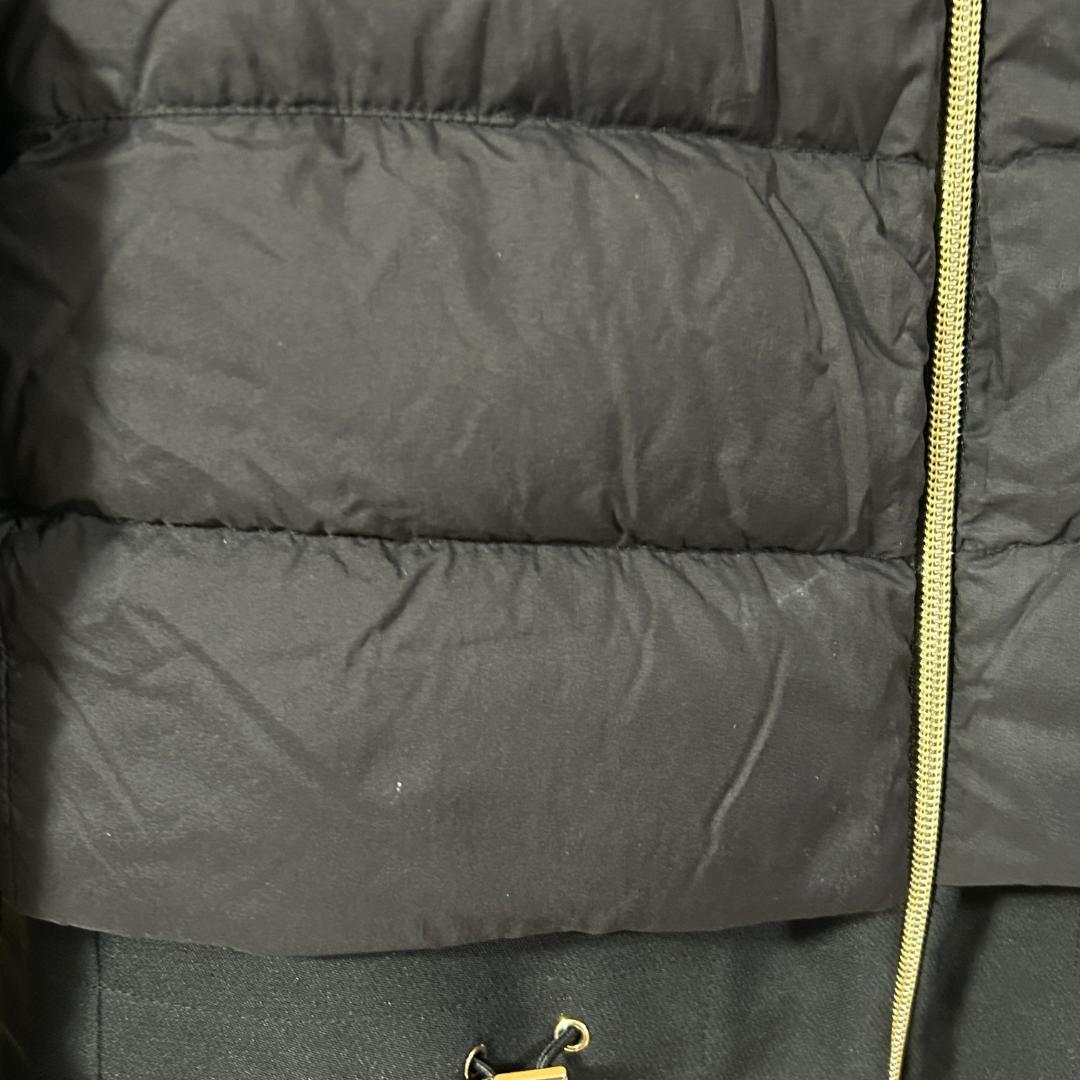 ヘルノ　HERNO　異素材切替え　ダウンコート　ウール　ロング丈　ブラック 黒