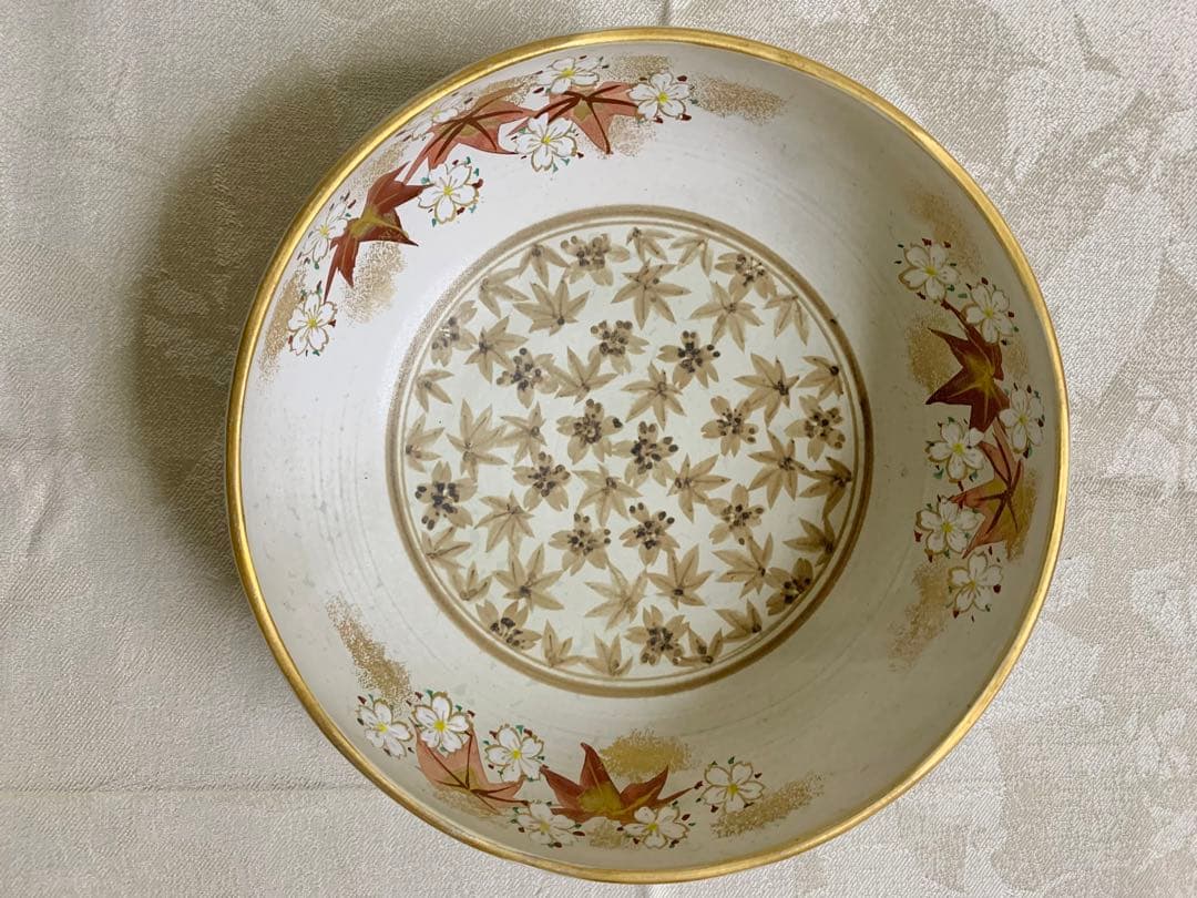 美品 京都雲楽窯6点セット 京焼 清水焼 桜もみじ 陶器 大皿 おもてなし 来客