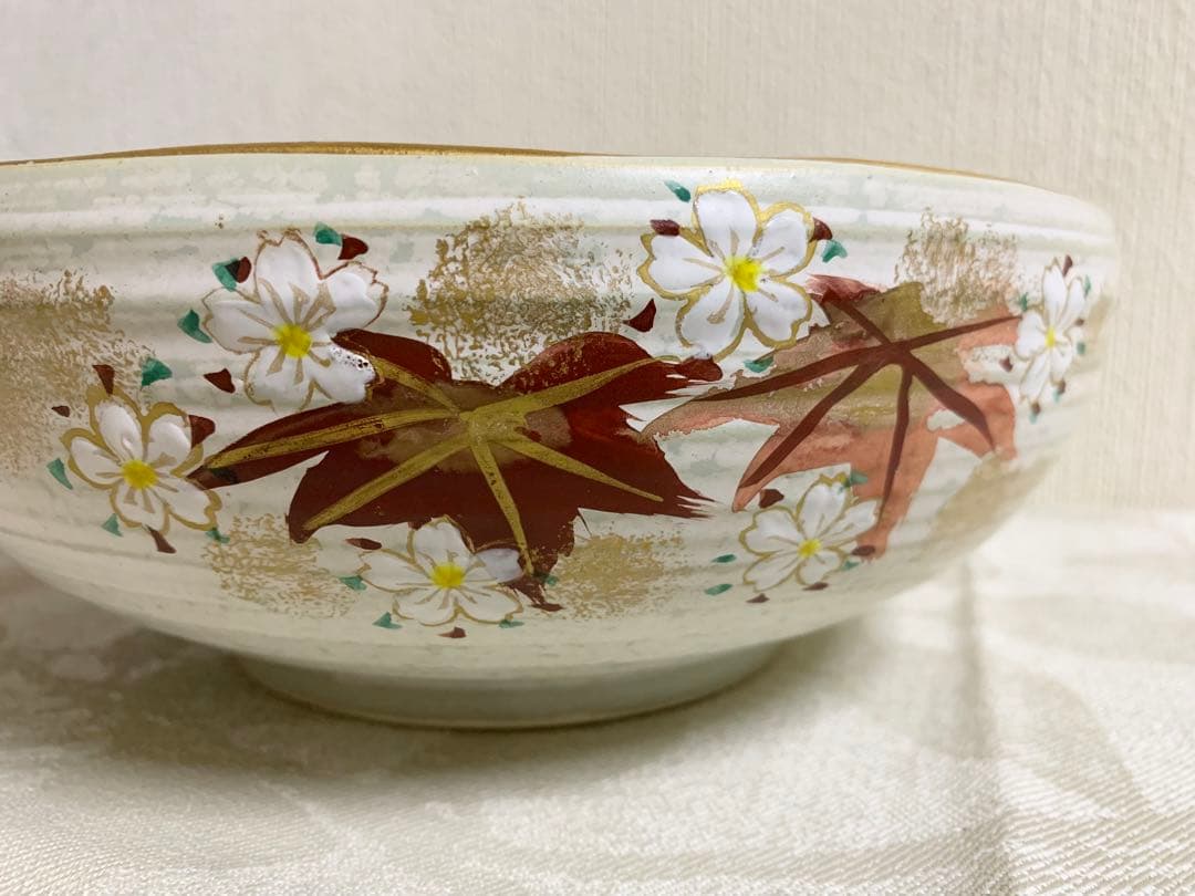 美品 京都雲楽窯6点セット 京焼 清水焼 桜もみじ 陶器 大皿 おもてなし 来客