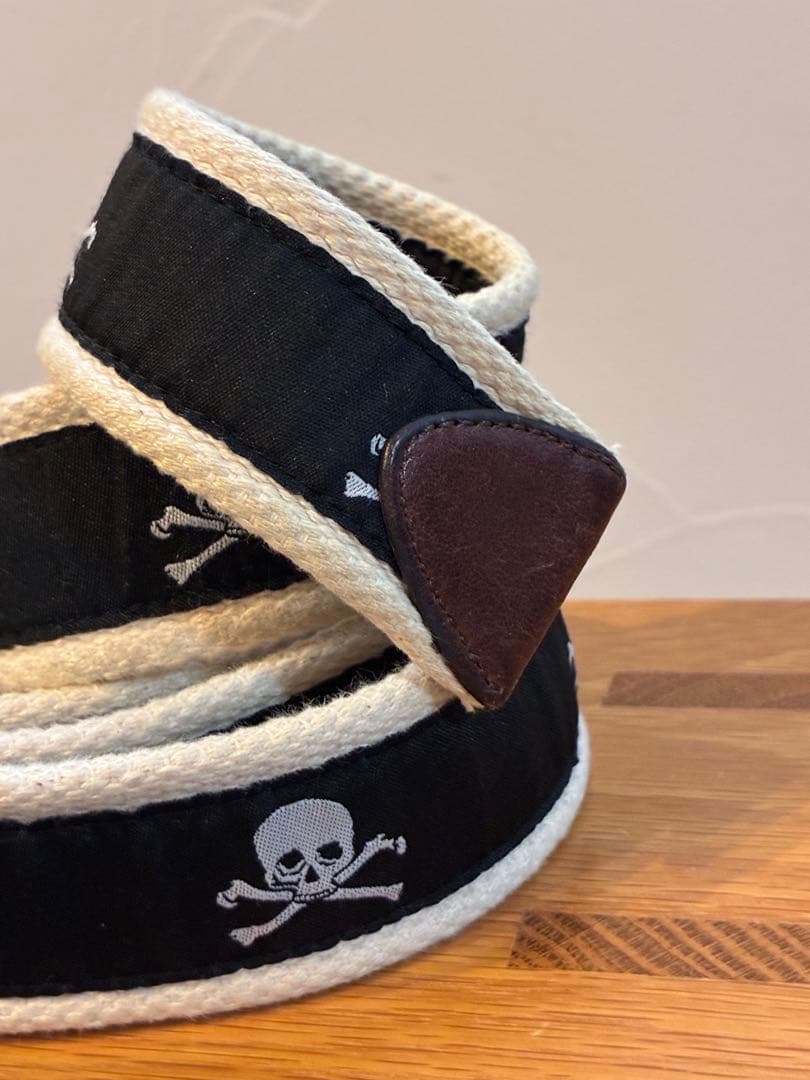 2本セット　ラルフローレンラグビー 白黒金スカル リングベルト　rugby