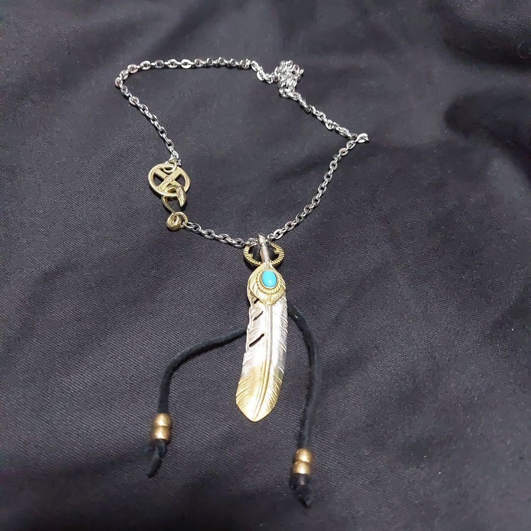 ターコイズ フェザーネックレス キムタク