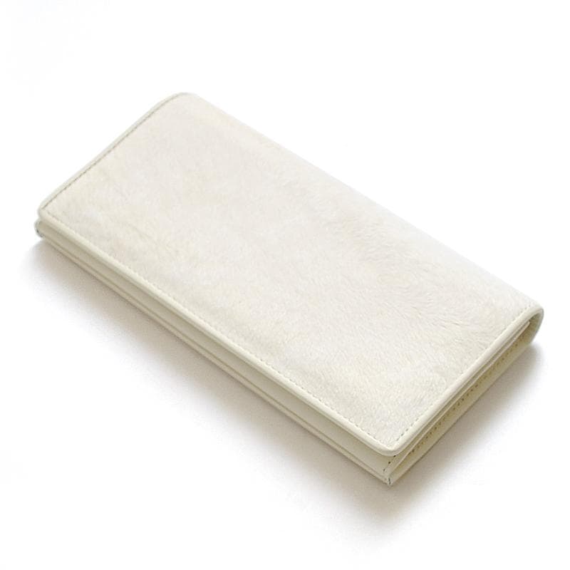 ■新品　送料込み■イタリア産　馬毛革　牛革　日本製　ロングウォレット　WH