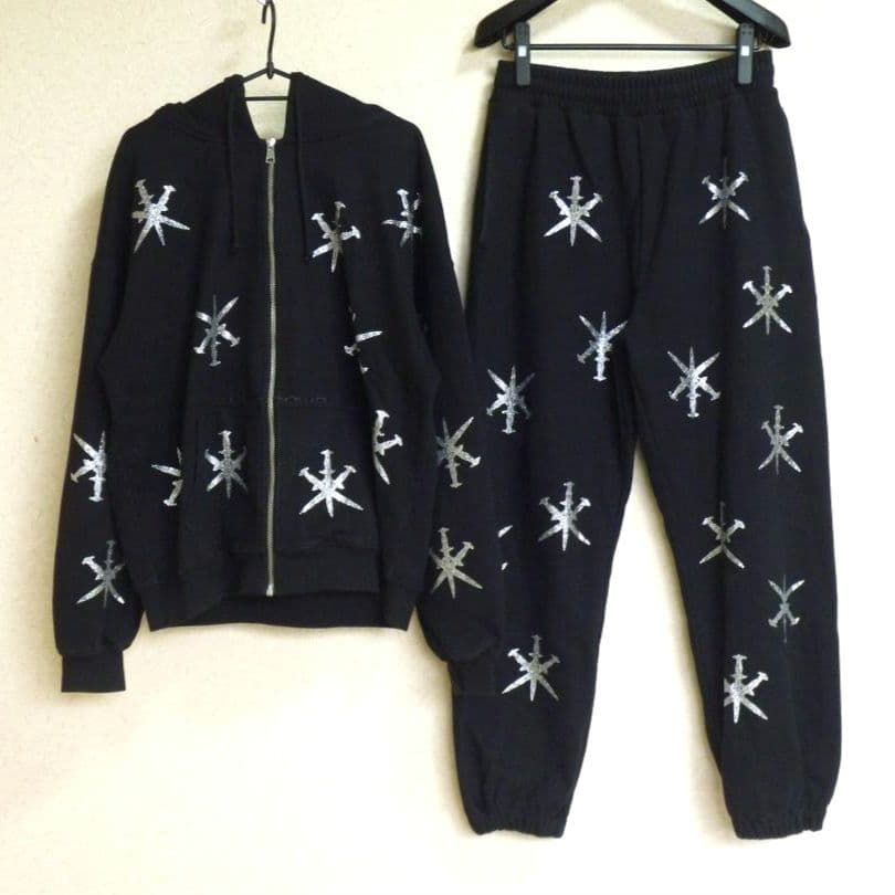 、　unknown　アンノウン　パーカー　セットアップ　ブラック　上下M