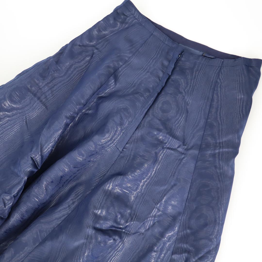 【美品 フラメンコ衣装】光沢ネイビー×柄 ブラウス バタデコーラ ファルダ