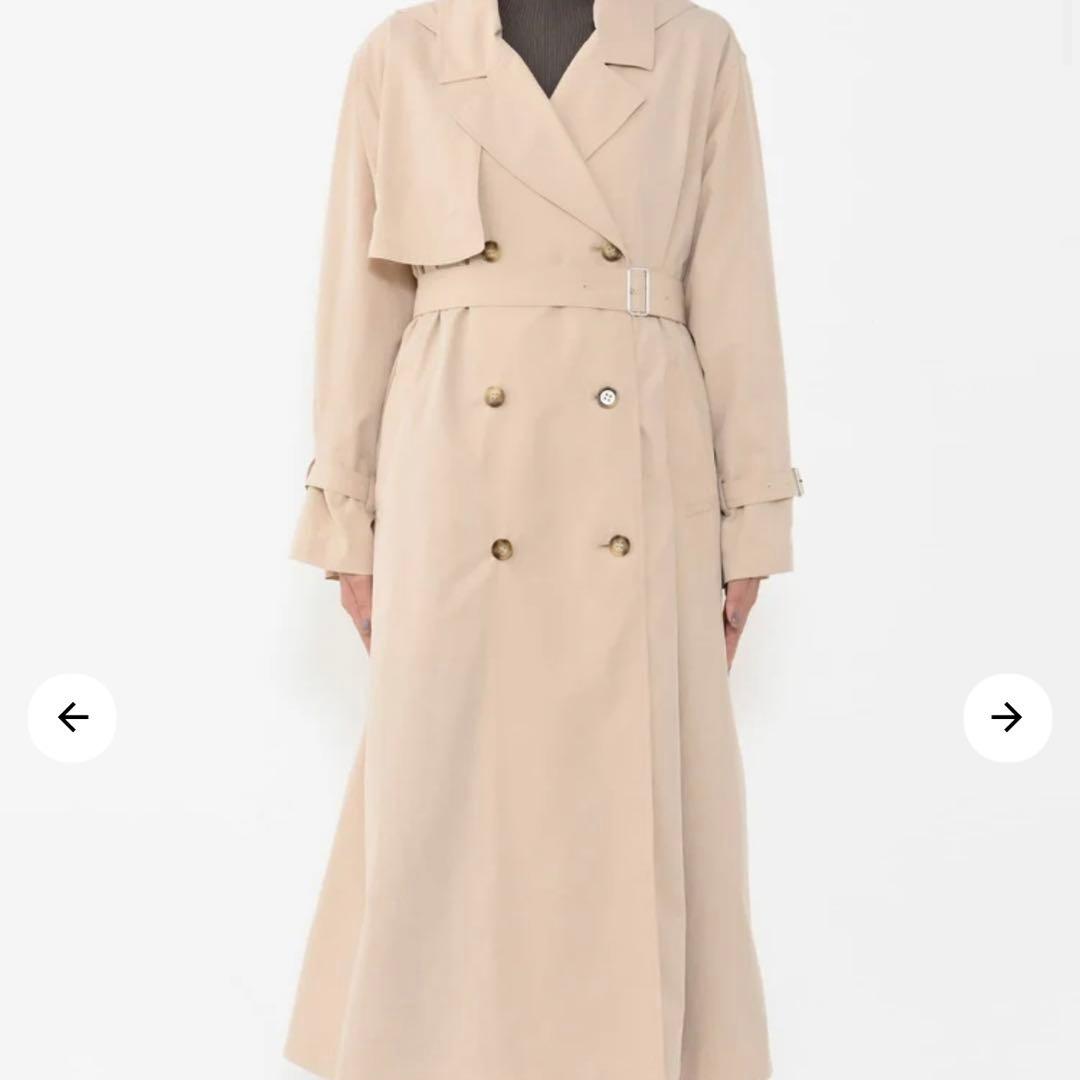 【COHINA コヒナ】フード付きライトトレンチフレアコート regular