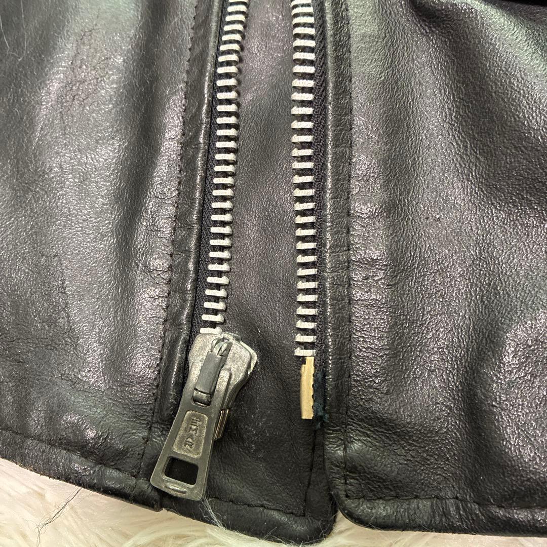 【USA製】Excelled ダブル ライダースジャケット 本革 46 黒 希少