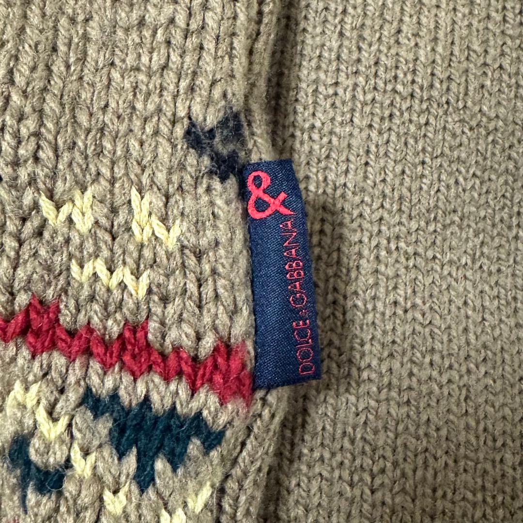 ドルチェアンドガッパーナ　ニット　カウチン　セーター　ノルディック　タートル