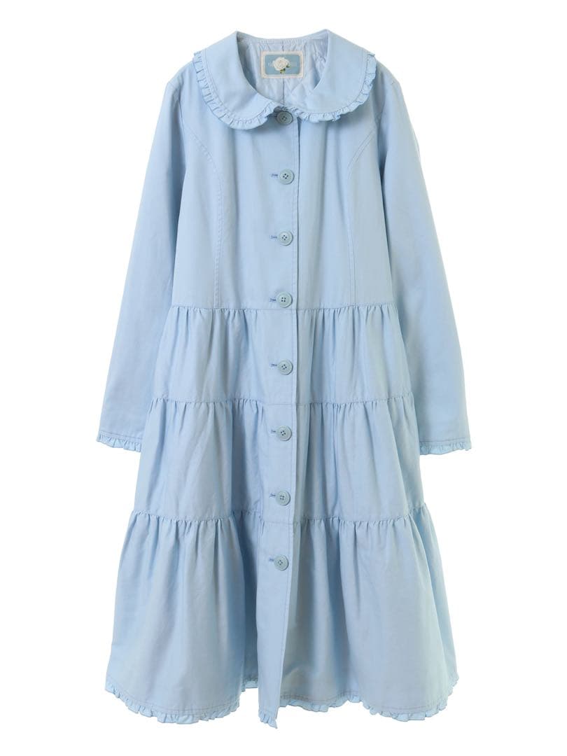 ♡ピンクハウス♡ ホワイトローズ　ロングコート　水色