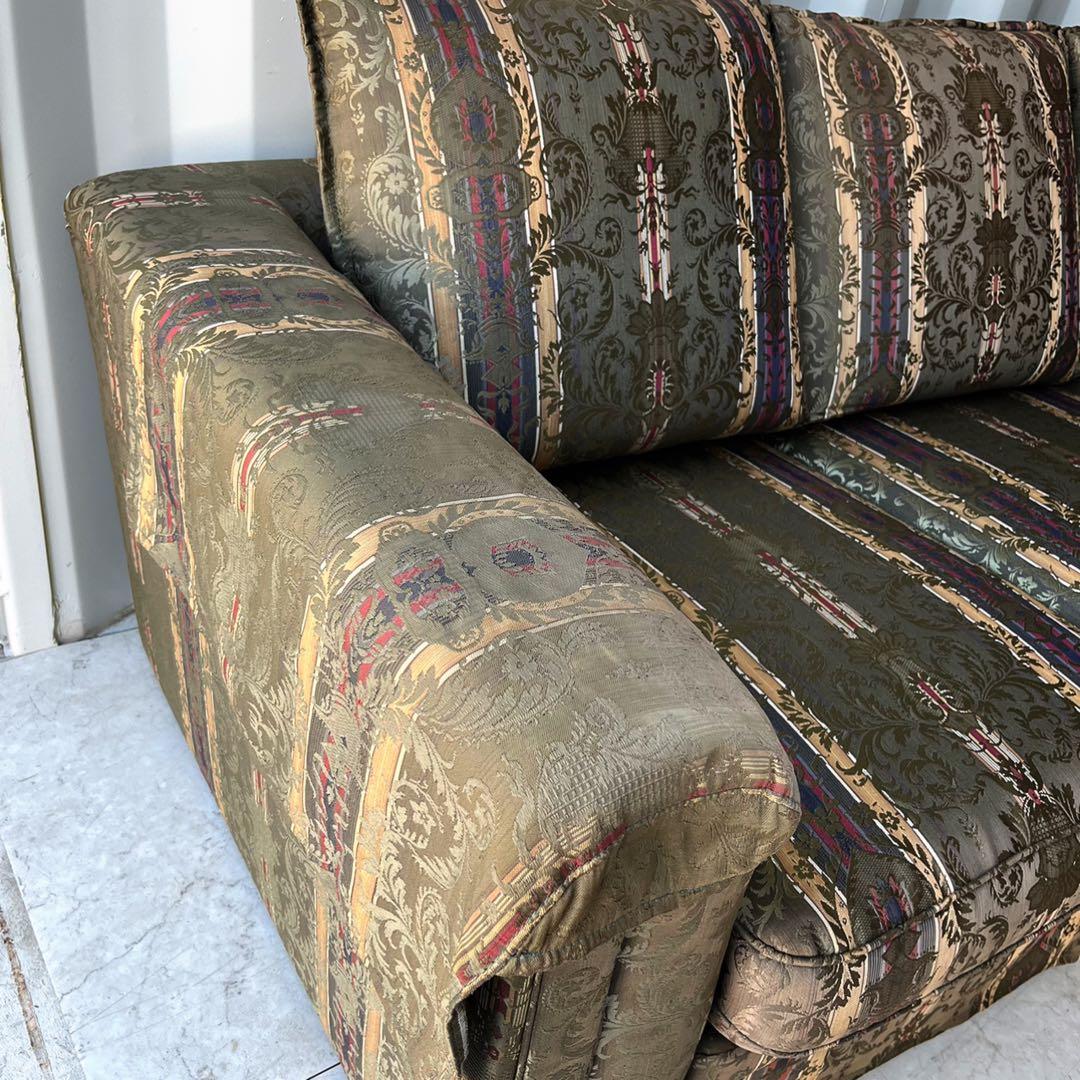 取付無料！マルニ地中海ロイヤル ロベール 高級グリーンファブリック3Pソファ✨