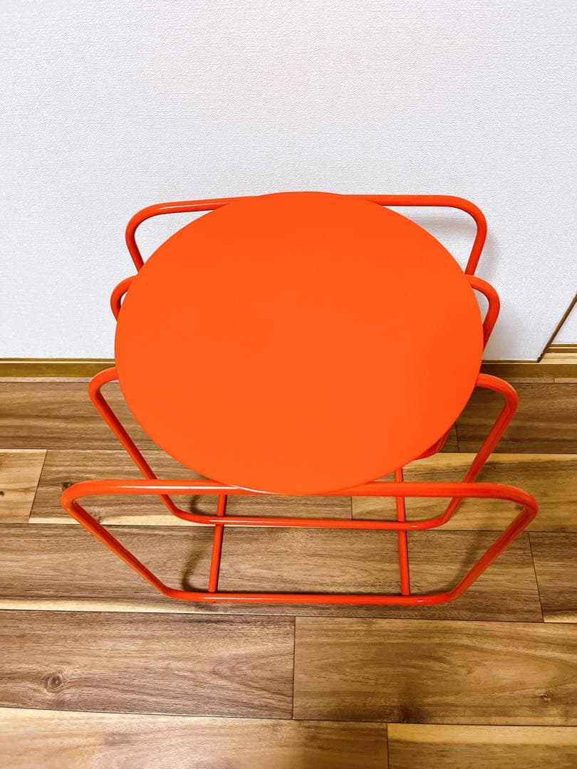 オレンジ 円形 サイドテーブル　レトロポップ