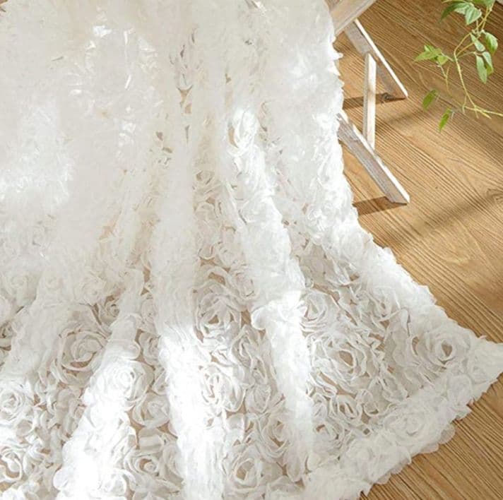 展示品、目隠しカーテン一枚３Ｄローズ 130cm×200cm