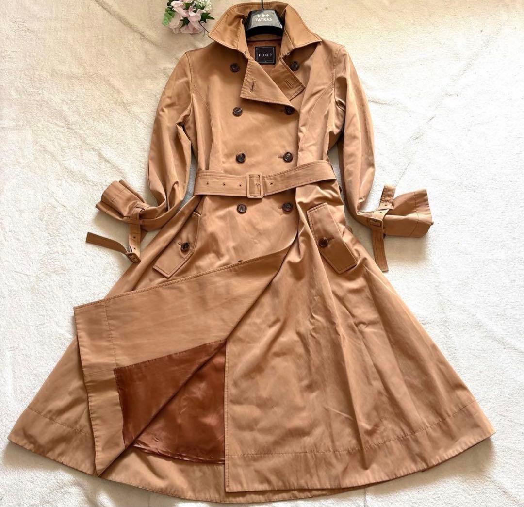 美品✨定価19万✨フォクシー モノグラムトレンチコート バッグロゴ 21年