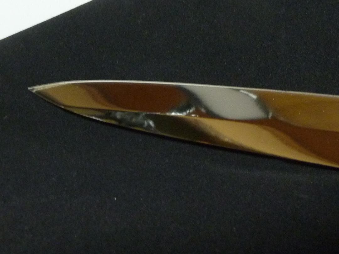 270mm　刃渡り約260mm　9寸　柳刃包丁　人工象牙　黒三本巻　八角柄