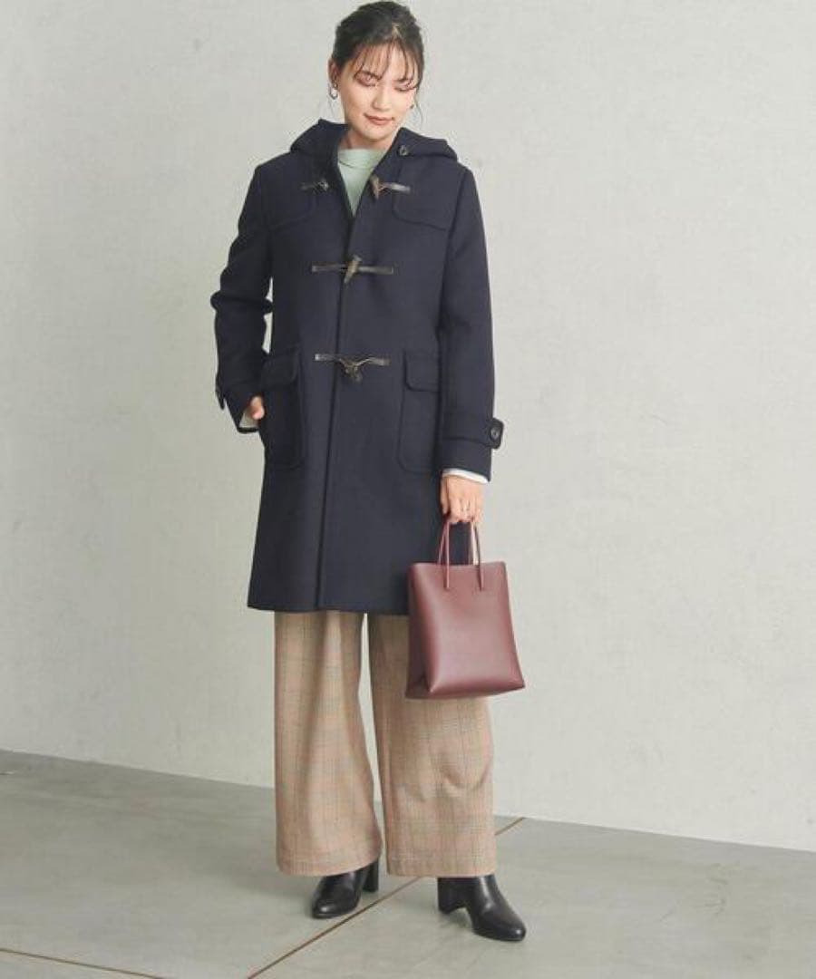 値札あり　グリーンレーベルリラクシング　ダッフル ロング コート　ネイビー　紺