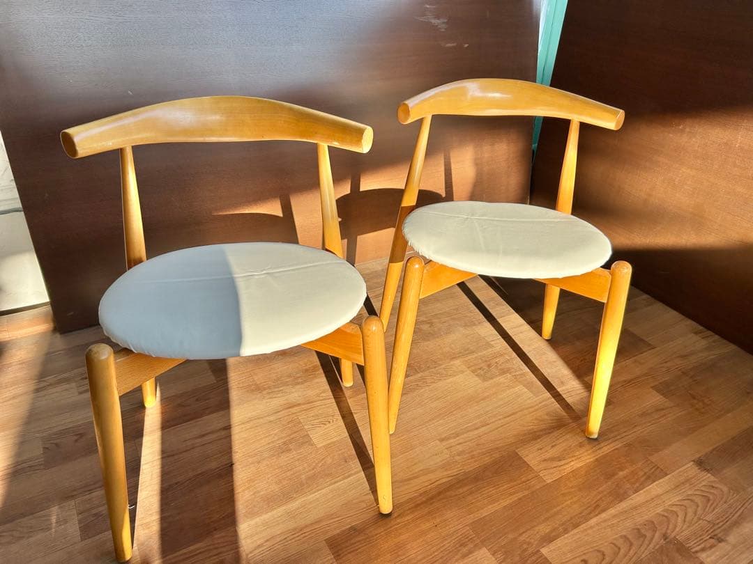 723 北欧風 ダイニングチェア 2脚セット ナチュラル 木製 おしゃれ　モダン