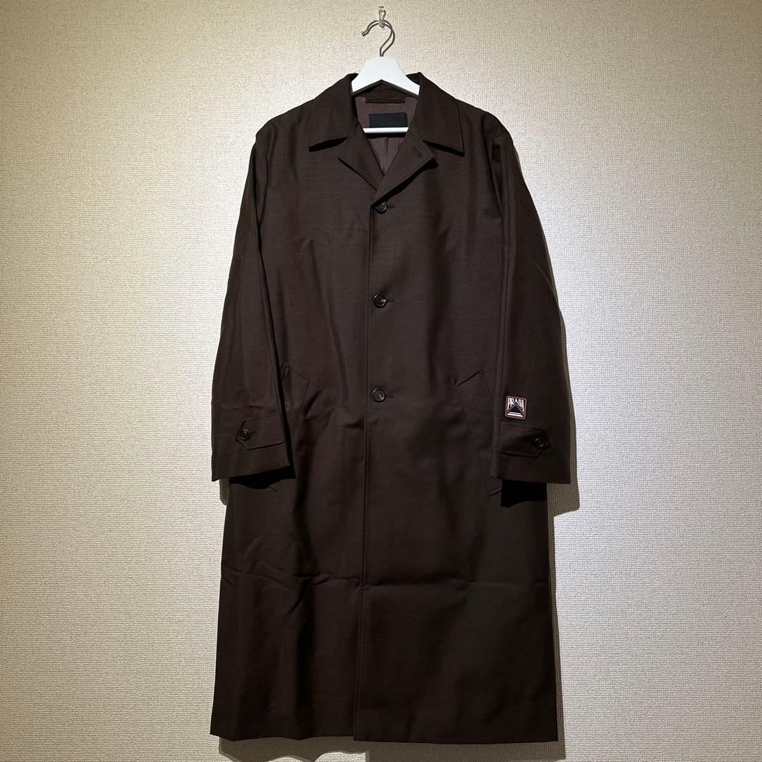 19SS PRADA プラダ シリコンロゴ ステンカラーコート