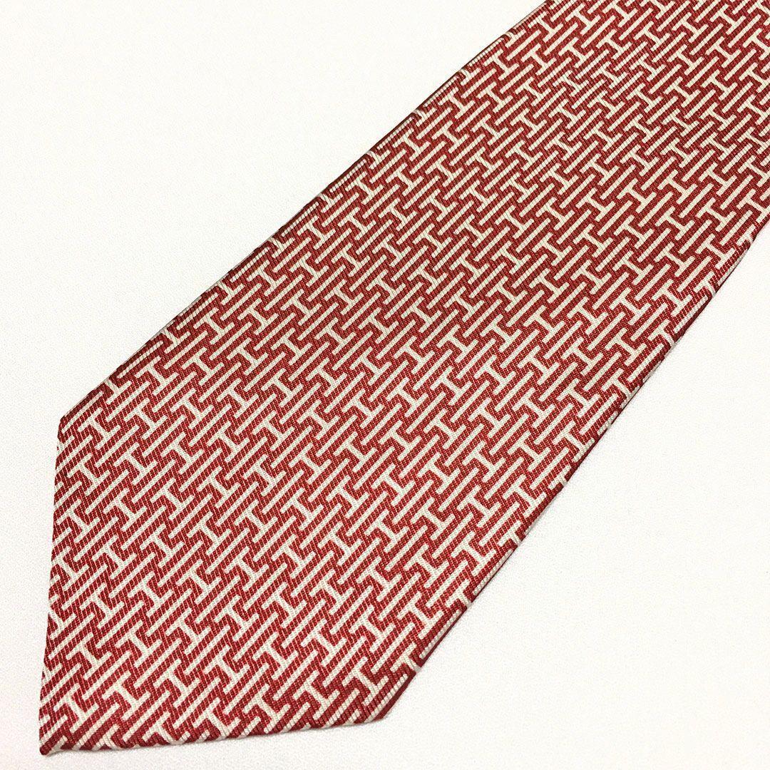 未使用級 H織りタイ ファソネH H柄 エルメス HERMES ネクタイ シルク