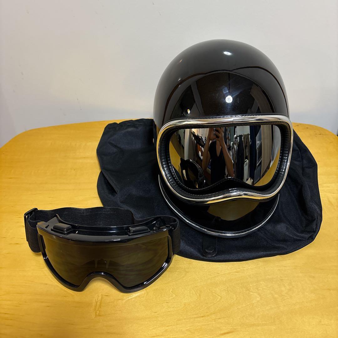 新品　スペースヘルメットXLサイズ　ブラック　ゴーグル、ケース付きnobudz風