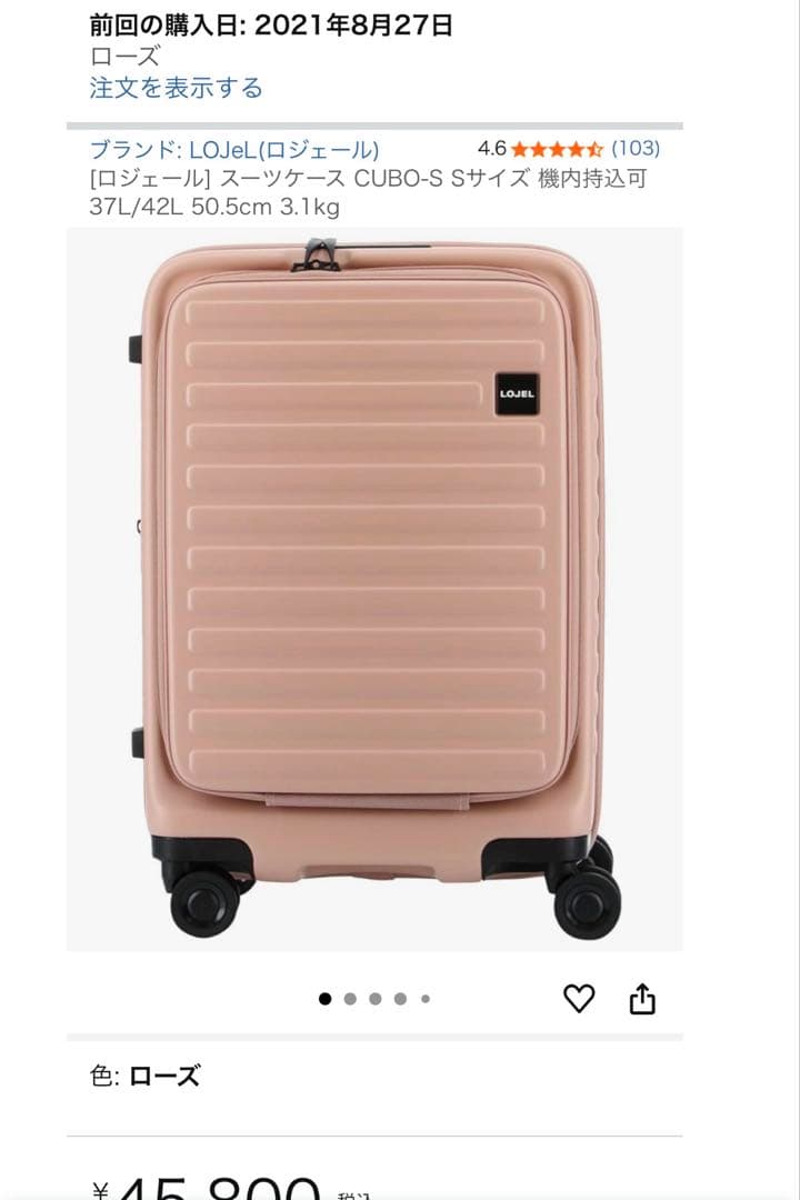 CUBO-S Sサイズ 機内持込可 37L