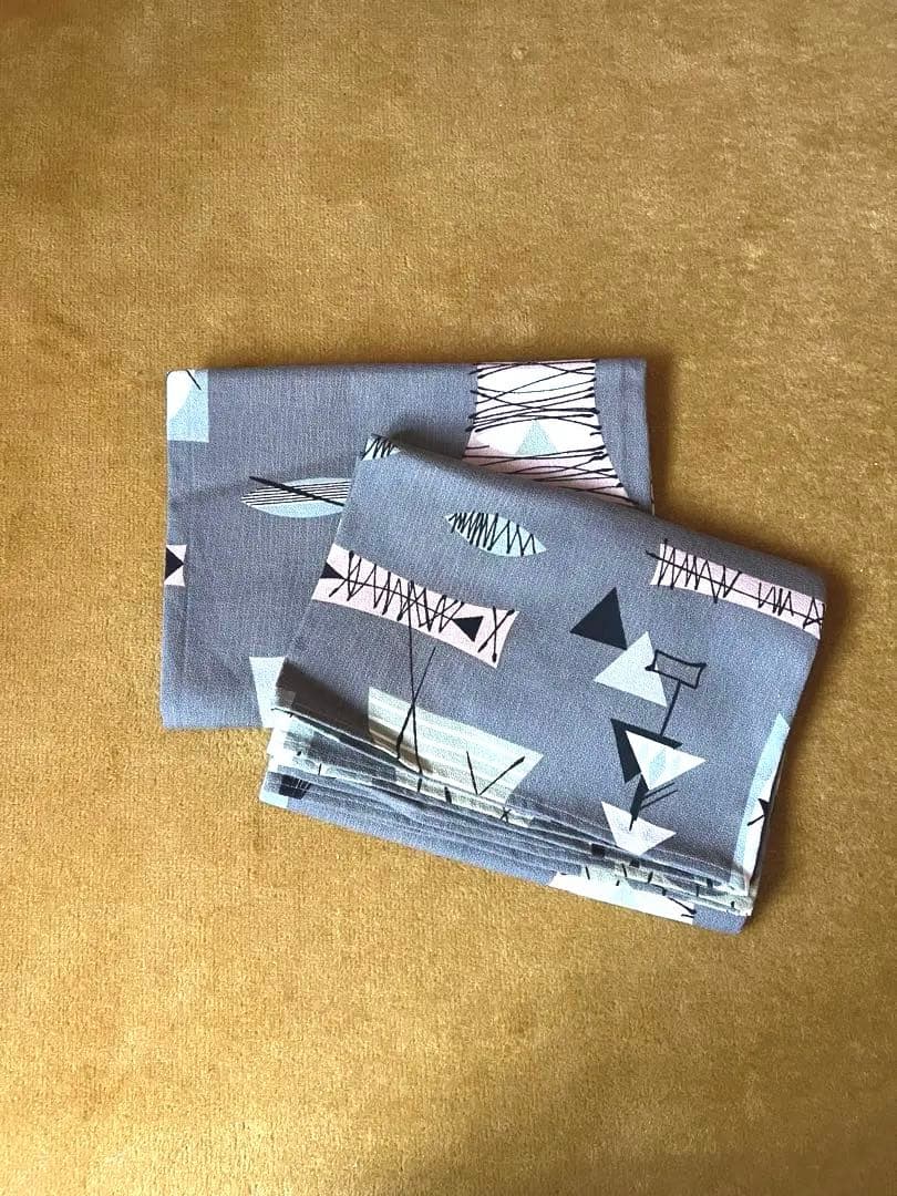 カーテン生地 ミッドセンチュリー 2枚セットw140cm×h108cm