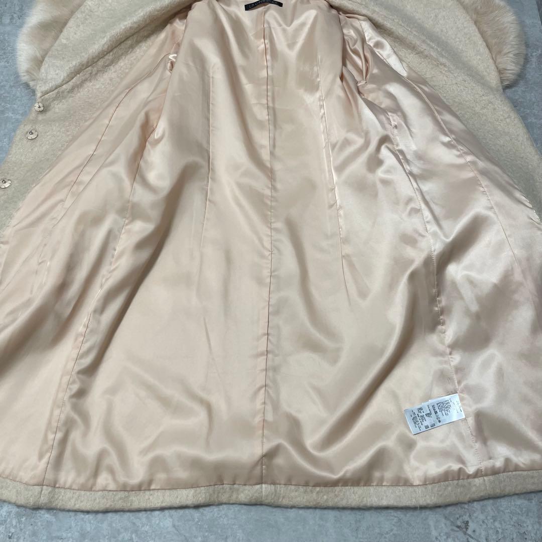 美品⭐︎リリーブラウン ビジューボタン ファー付き コート 定価3.9万 ベージュ