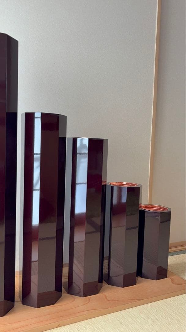 81-a 美品！　八角五管筒　5本セット　未生流　花入れ　華道具　生け花　寸胴