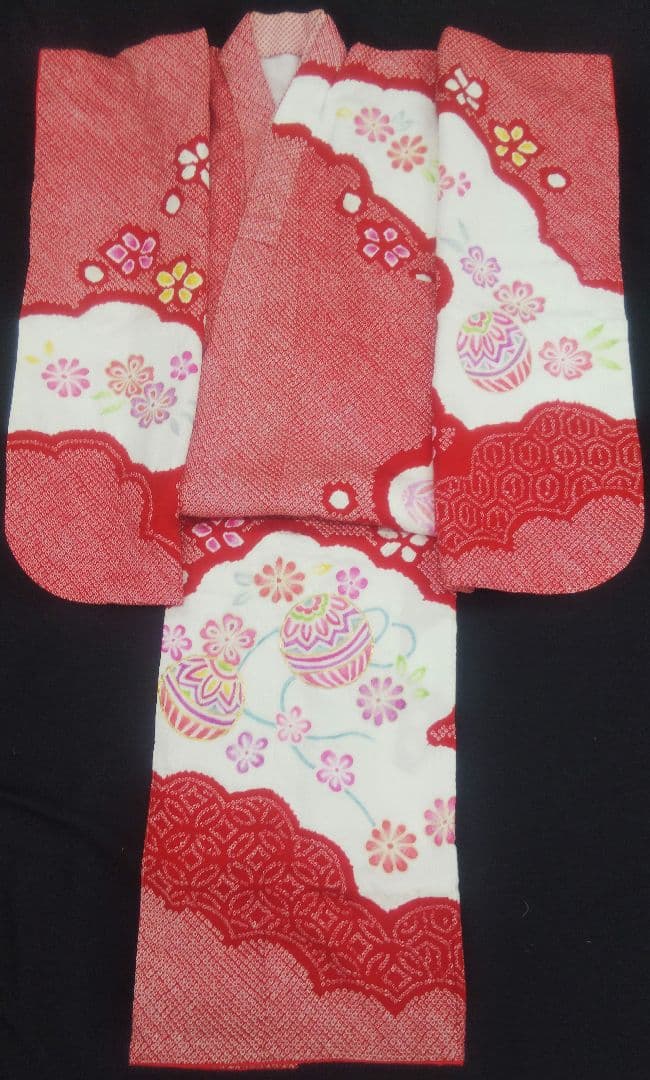 ★売約品★特選総絞り 七歳お祝い着物 帯シメ、長襦袢、小物セット