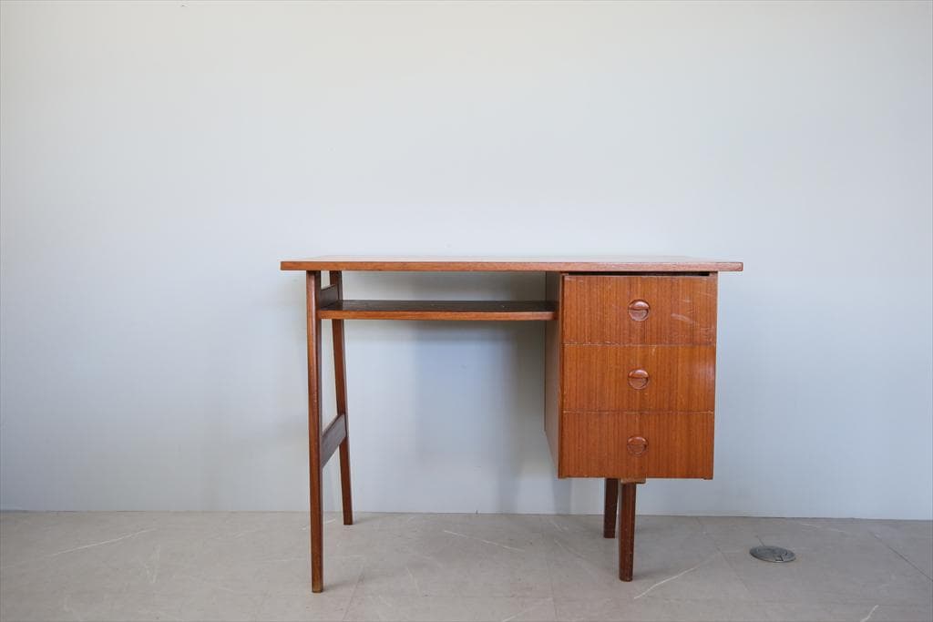 英国アンティーク古木デスク/作業台/勉強机/木製テーブル/オフィス(90-248