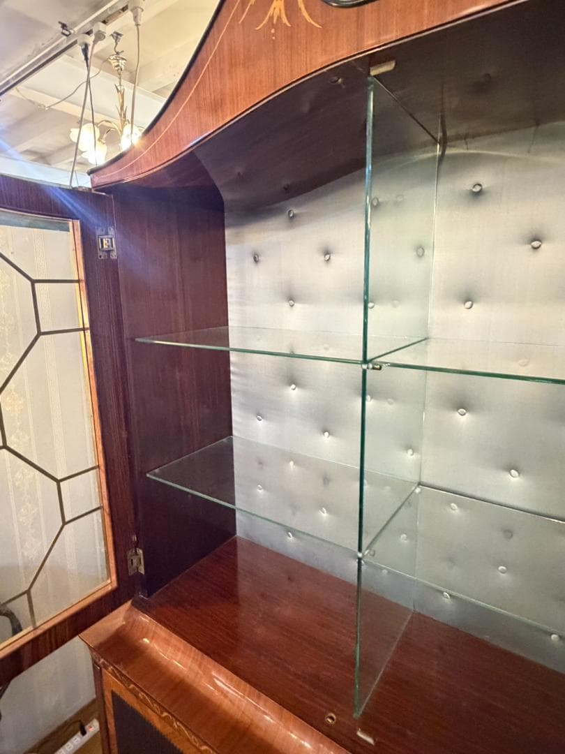 イタリア 象嵌 ブックケース 飾り棚 キャビネット W182cm カントゥ