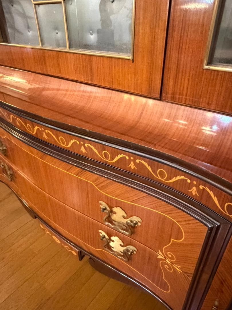 イタリア 象嵌 ブックケース 飾り棚 キャビネット W182cm カントゥ