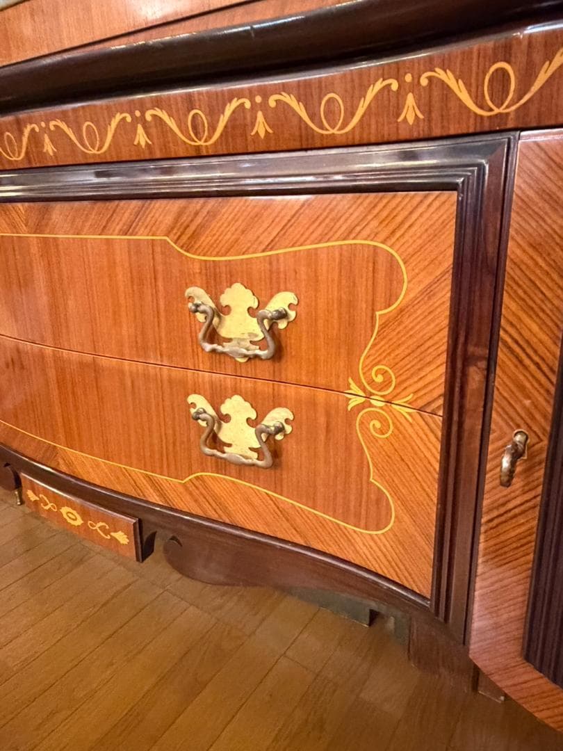 イタリア 象嵌 ブックケース 飾り棚 キャビネット W182cm カントゥ