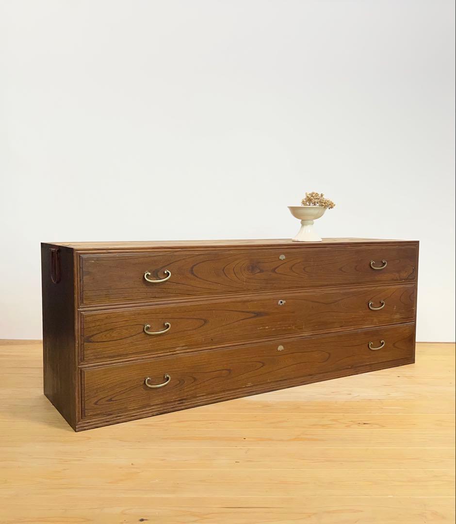 ローボード　収納棚　M087　古道具　古家具　和家具　ビンテージ　アンティーク