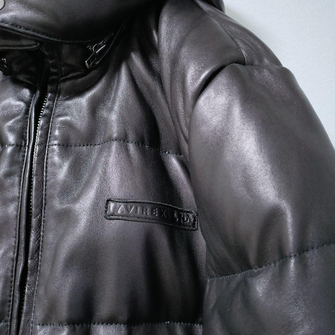 【値下げ交渉歓迎】 アヴィレックス AVIREX レザーダウンジャケット 2XL