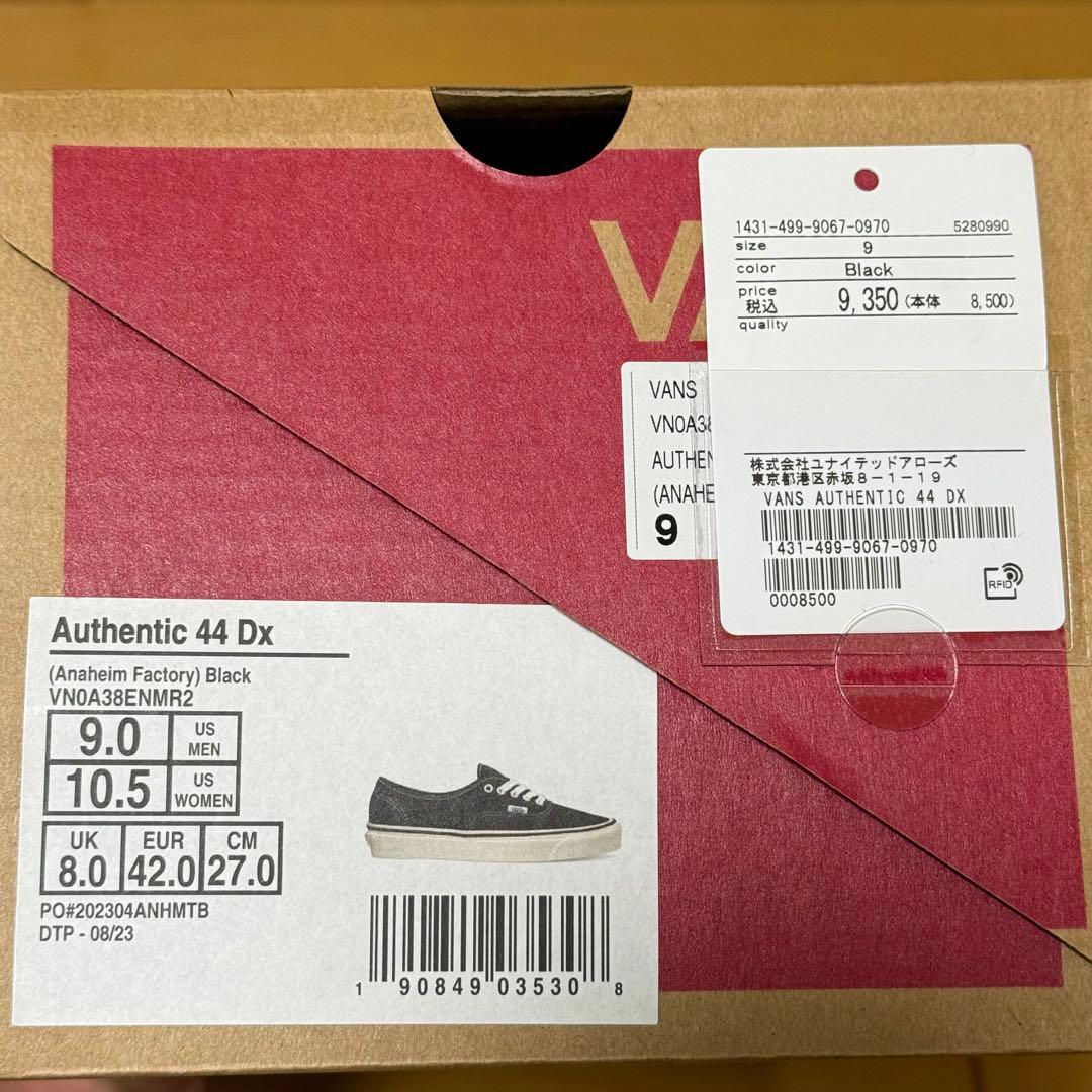 VANS バンズ アナハイム 44DX オーセンティック 27 黒 新品箱付き