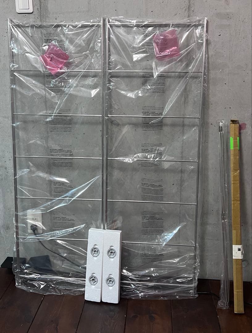 【大阪・直接受渡可】ステンレスユニットシェルフ　追加用帆立・中／高さ120cm