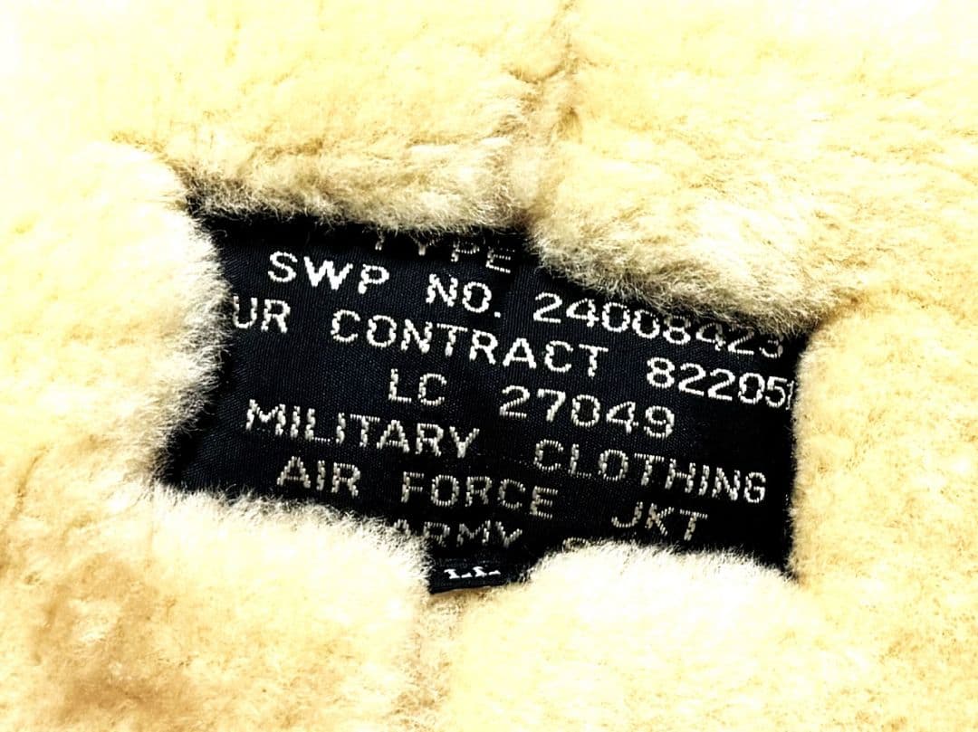 10万 ミリタリークロージング B-3 ムートン フライトジャケット XL 羊
