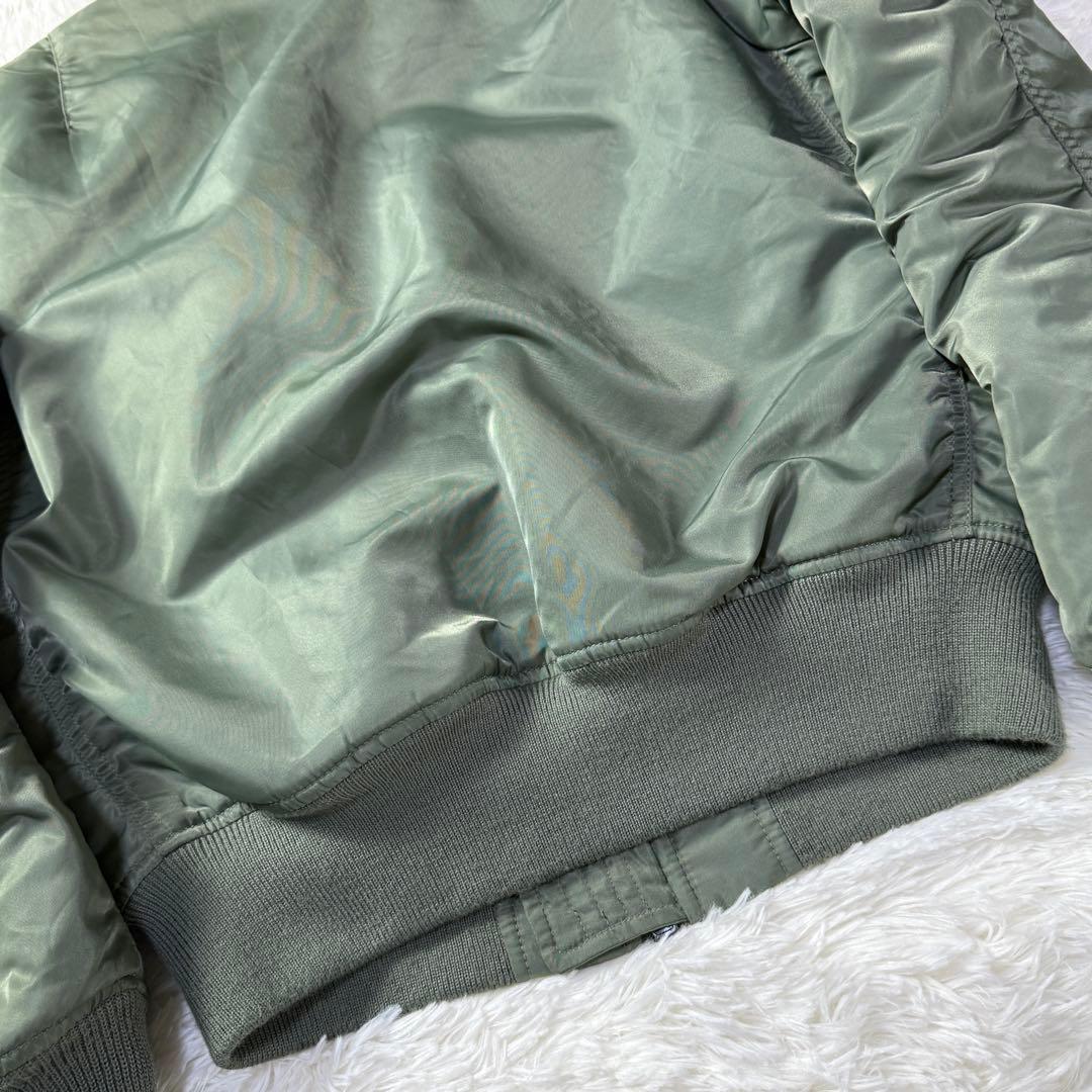 AVIREX MA-1 フライトジャケット 牛革ワッペン M 超短丈 トップガン