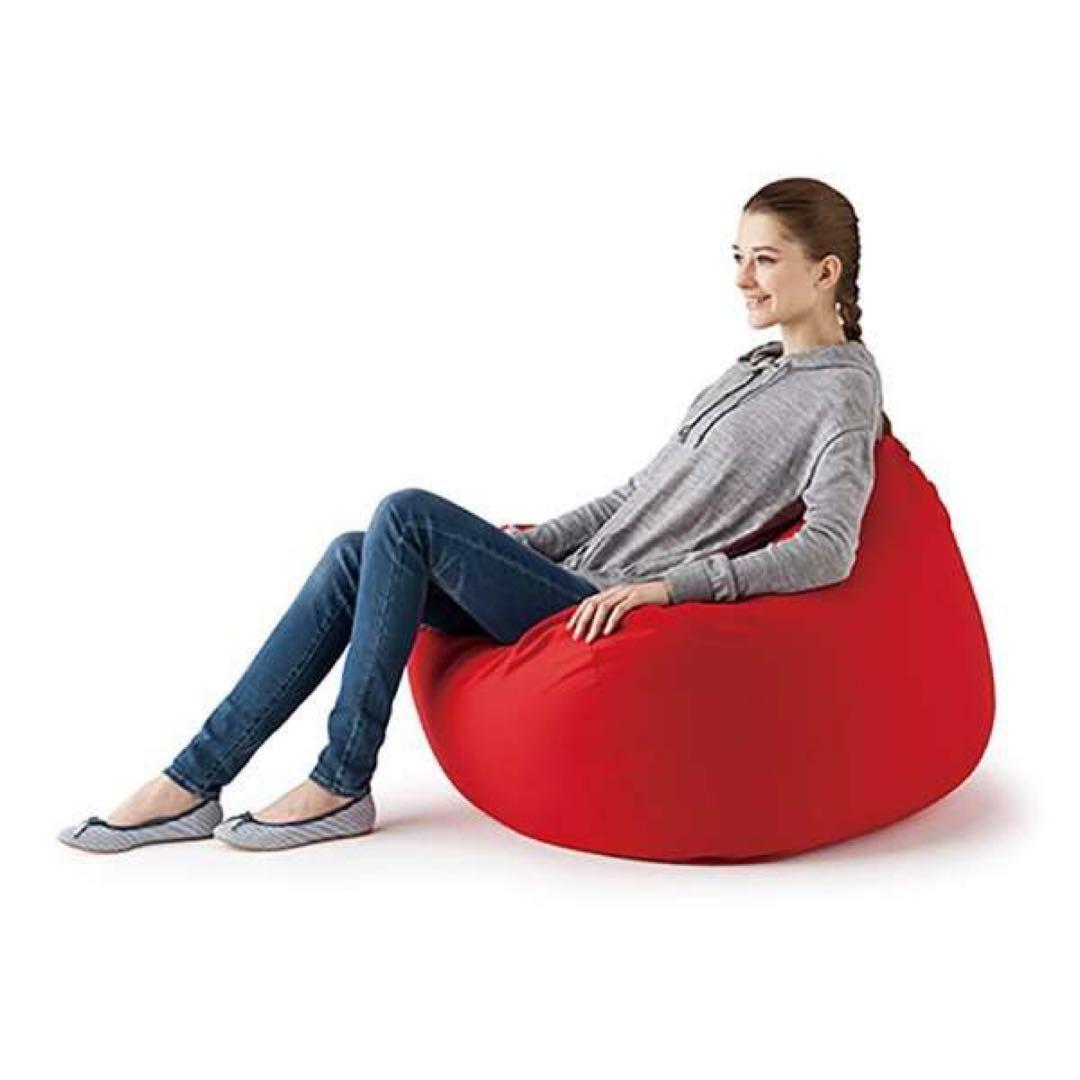 新品 ビーズソファ三角フィットソファ レッド  クッション　レギュラーサイズ