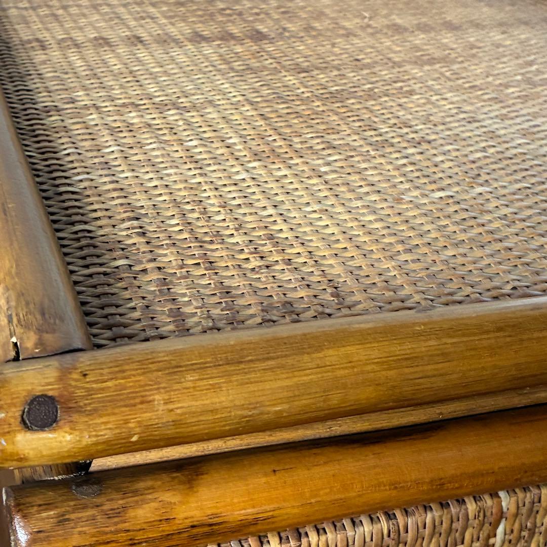 ヴィンテージ ラタン TVボード 回転式 ラック テレビ台