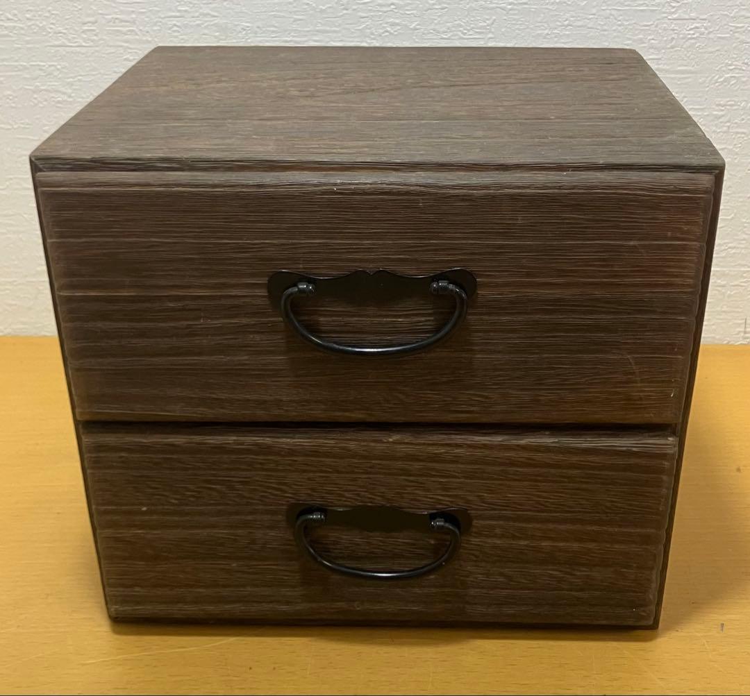 【小物入れ】桐　2段引き出し　ミニタンス　収納箱