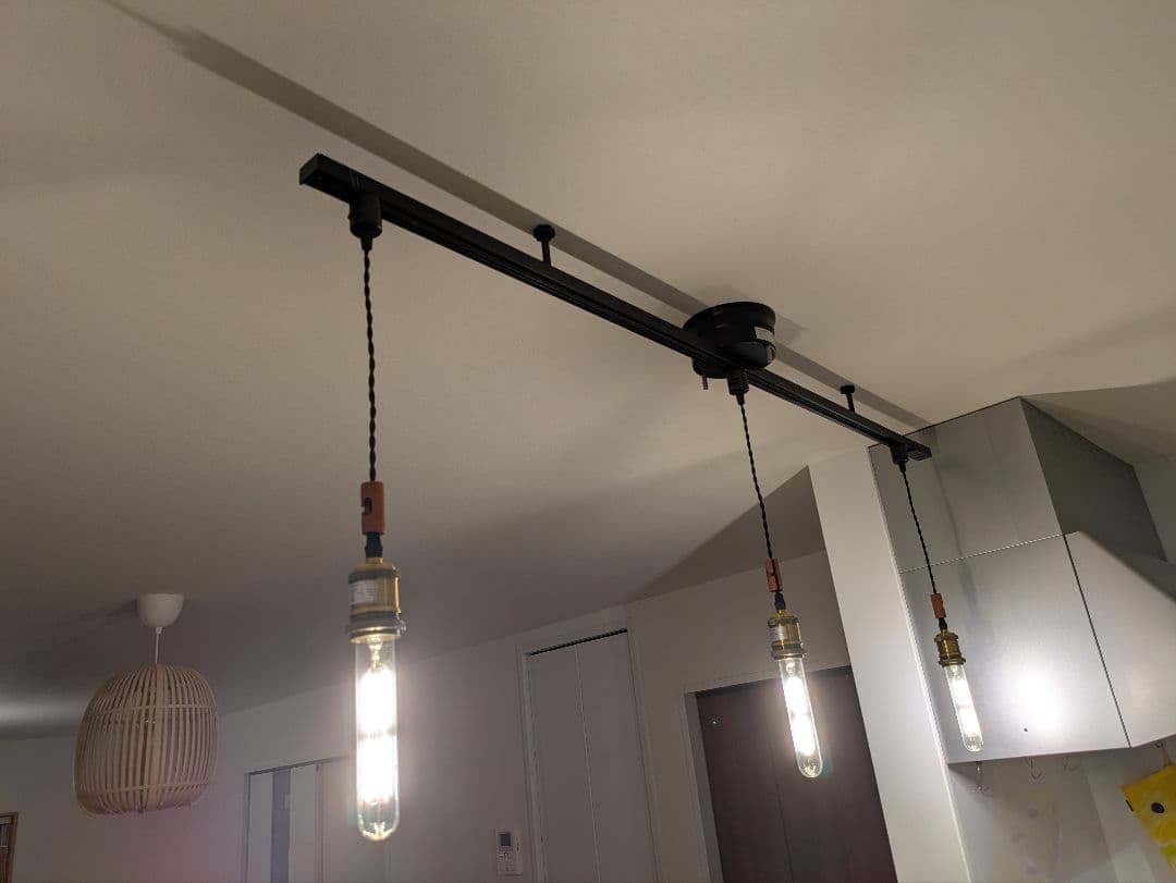 【引取歓迎】ダクトレール150cm＋3灯ペンダントライト　セット