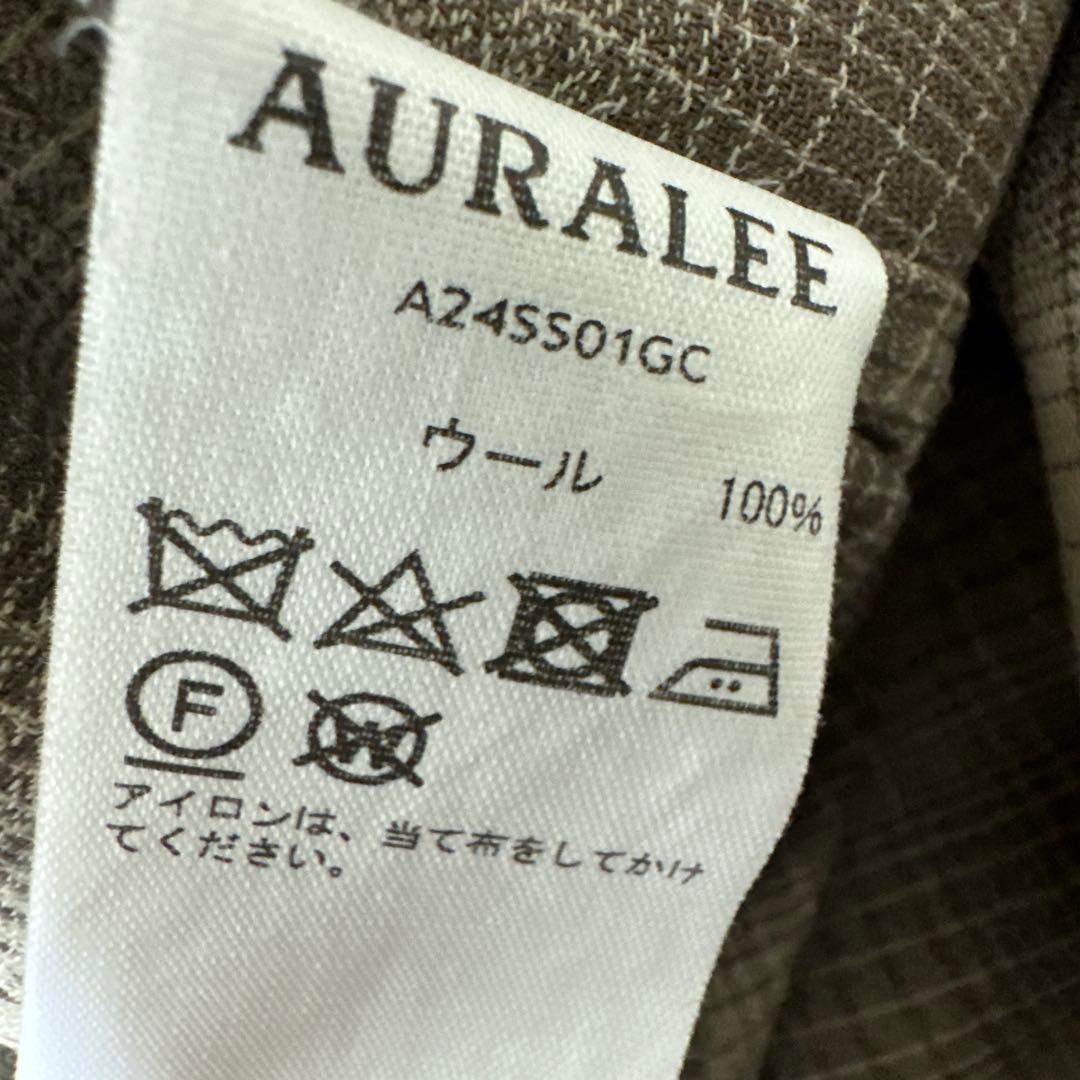 AURALEE エクスクルーシブ ウール ジョージェット チェック シャツ　3