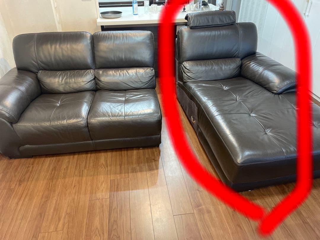 【2/13迄の限定出品】 本革　カウチソファ❷　【カウチ用】