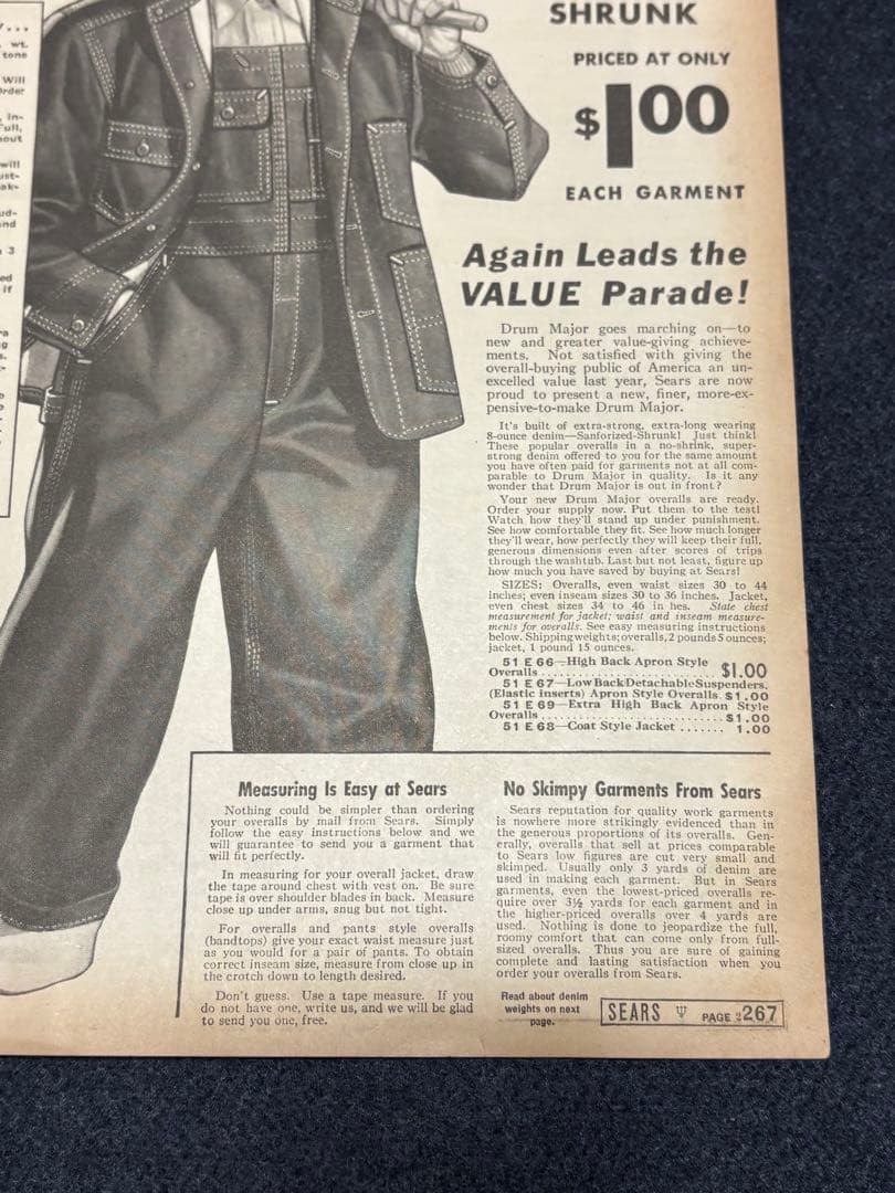 USA VINTAGE SEARS DRUM MAJOR 1937年 本物広告