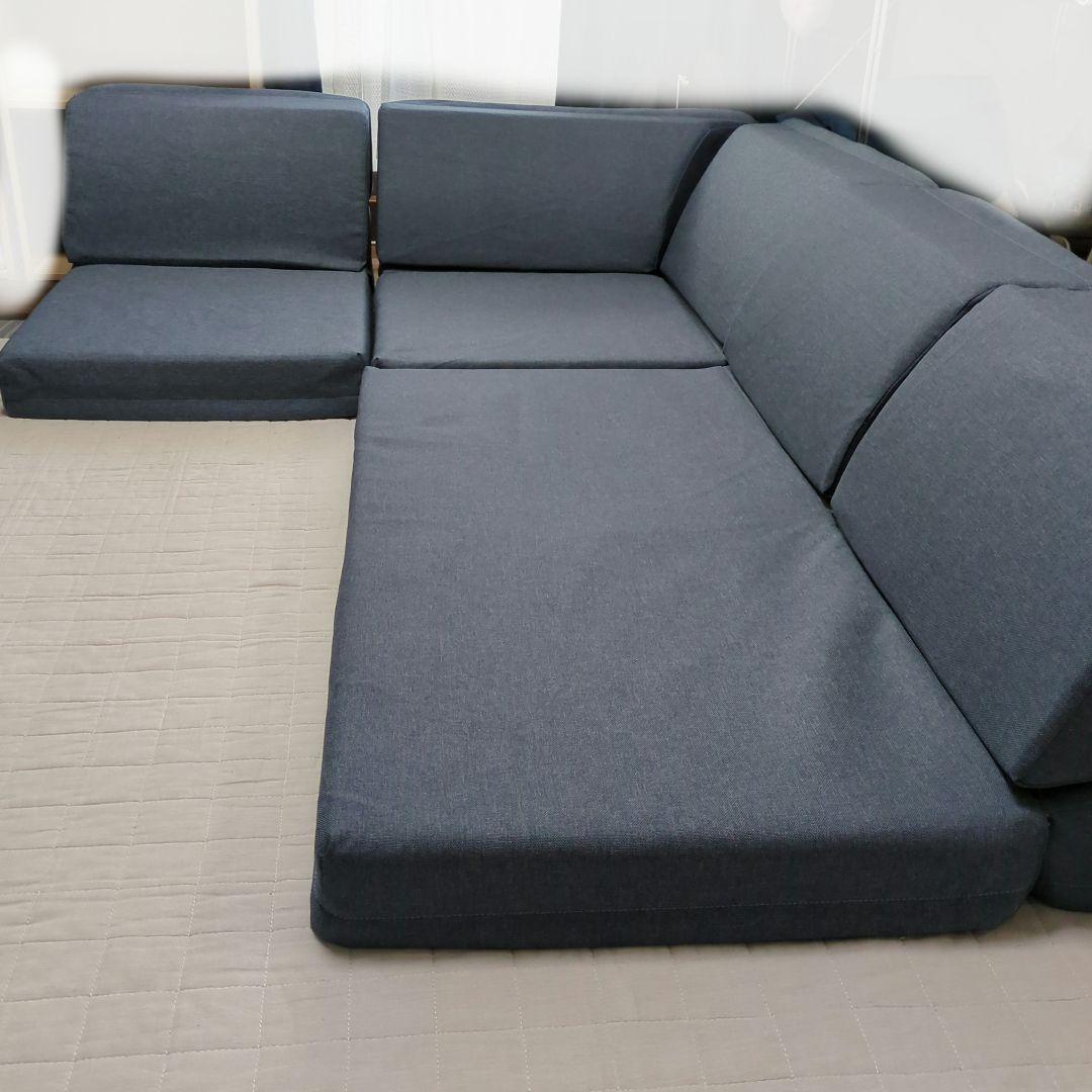 タンスのゲン　洗える カバーリング ローソファー　セパレート　3点セット