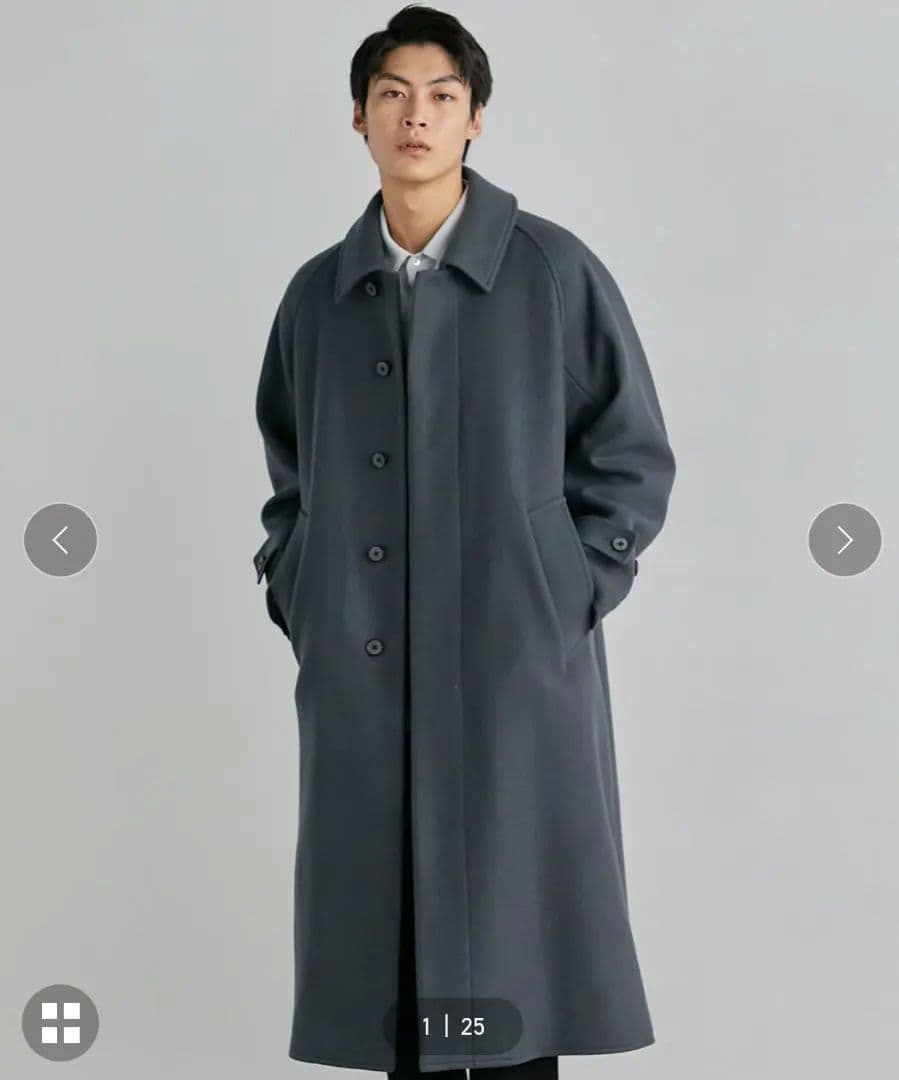 【極美品】撥水SUPER140S ステンカラーコート　サイズ2