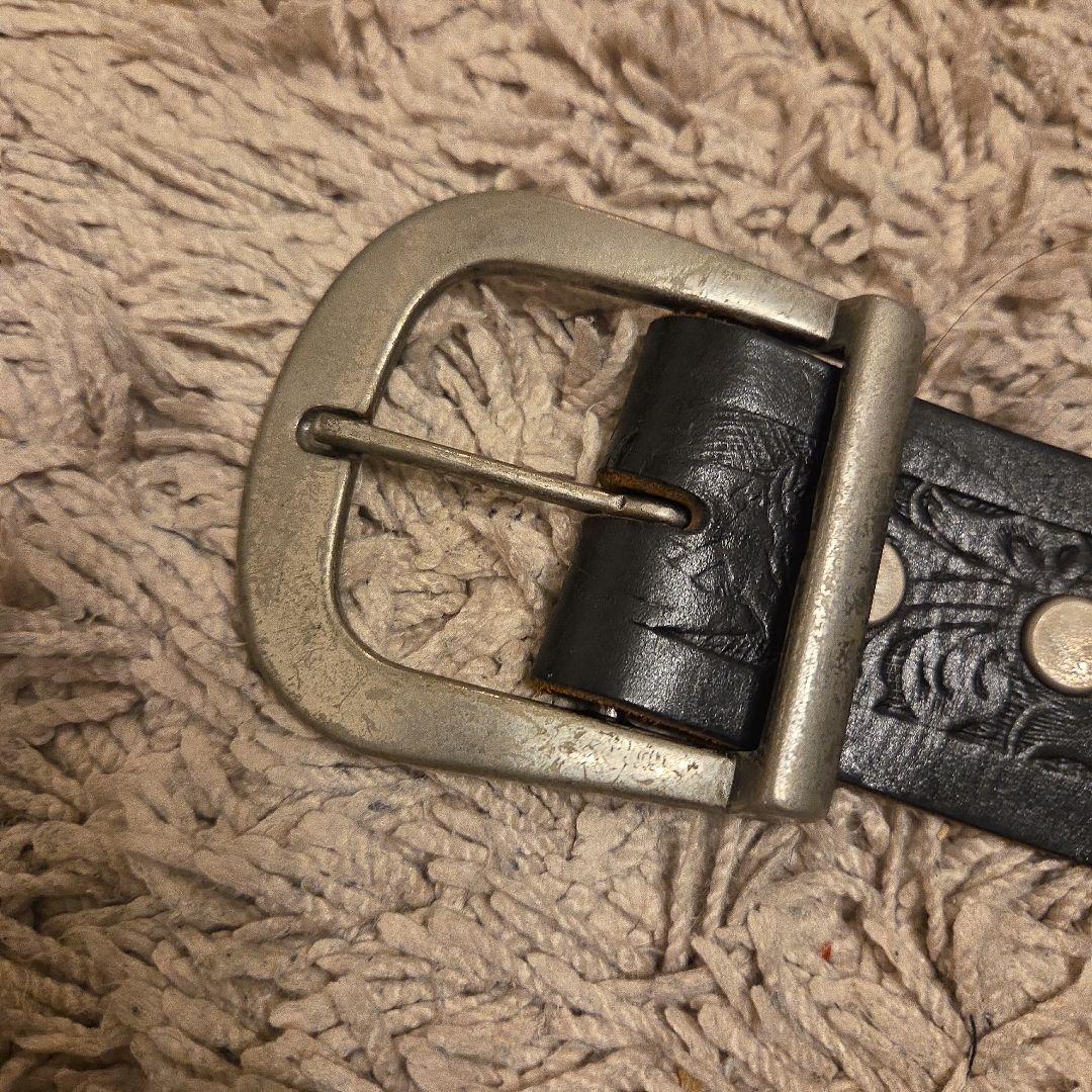 週末お値下げ！本革ヘビ革　スタッズベルト　レザー　ピーナッツ　アメカジ　HTC風